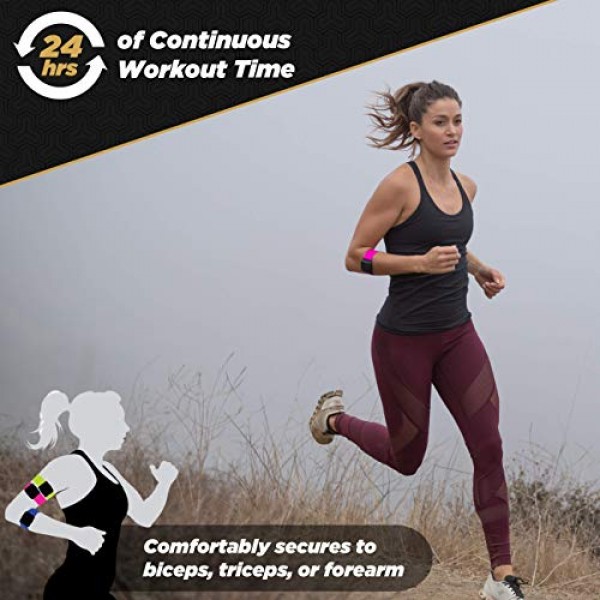 Scosche Rhythm R+2.0: Wahoo, Peloton, LED 모니터, DDP Yoga, Strava를 사용한 매우 정확한 운동 심박수 모니터링을 위한 ANT+ 및 BLE Bluetooth Smart가 포함된 방수/방진 암밴드