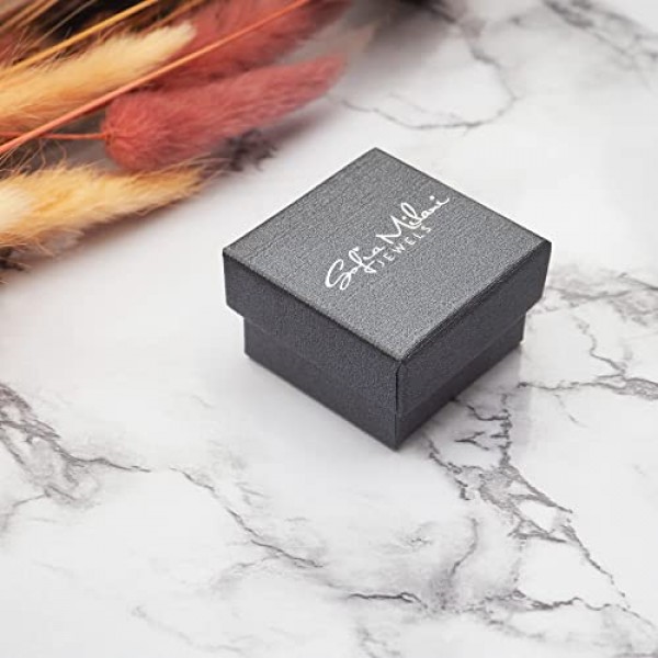 SOFIA MILANI - 여성용 귀걸이 925 실버 지르코니아석 - 곡선 사다리꼴 스터드 귀걸이