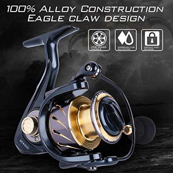 Sougayilang 스피닝 낚싯대 릴 콤보, 여행용 민물 낚시용 스피닝 릴이 있는 24톤 탄소 섬유 Protable 낚시대