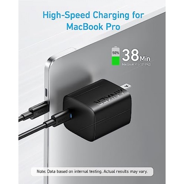 Anker 67W USB C 벽면 충전기, Anker 315 충전기, PIQ 3.0 소형 및 접이식 고속 충전기, MacBook Pro/Air, iPhone 15/15 Pro/15 Pro Max/14/14 Pro/14 Pro Max, iPad, Galaxy, Pixel용 AirPods 등