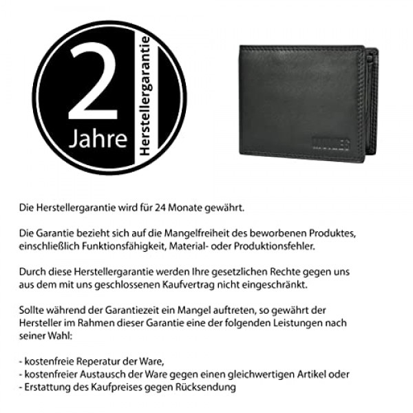 MOKIES 남성용 지갑 - 프리미엄 가죽 - 100% 나파 가죽 - RFID 및 NFC 보호 - 남성용 지갑, 블랙(Gn102m), 클래식