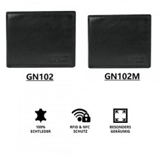 MOKIES 남성용 지갑 - 프리미엄 가죽 - 100% 나파 가죽 - RFID 및 NFC 보호 - 남성용 지갑, 블랙(Gn102m), 클래식