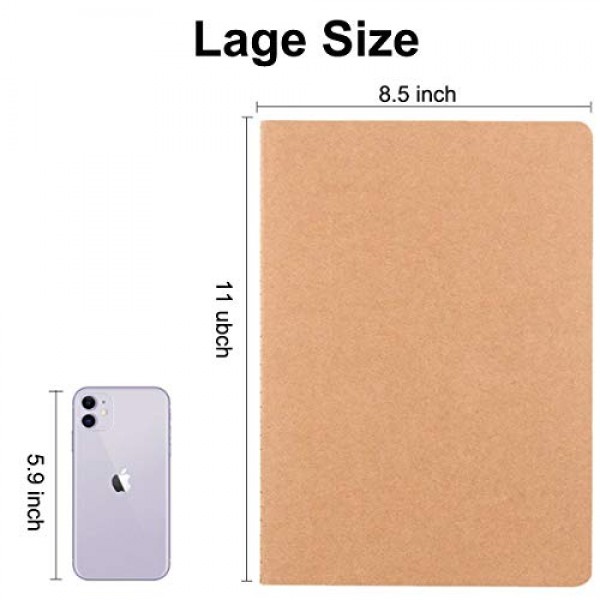 XYark 대형 도트 그리드 노트 저널 두꺼운 점 그리드 용지가 포함된 대량, 60페이지, 8.5x11인치, 구성 일기 주제 노트 여행자를 위한 플래너 학생 사무실, 크래프트 저널 