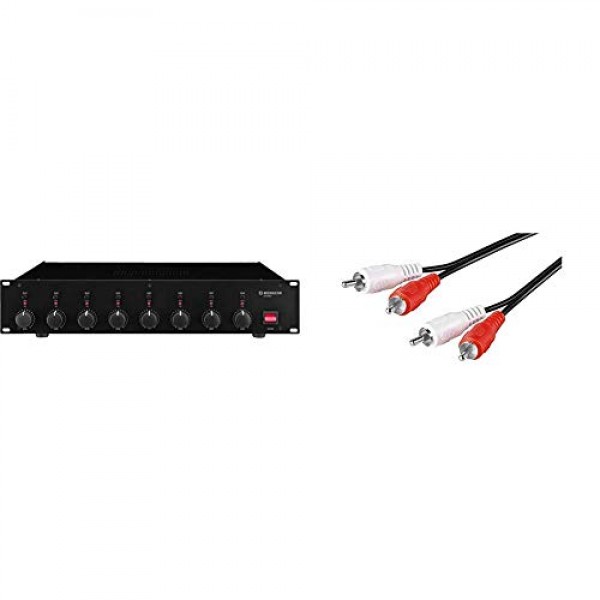 IMG STAGELINE STA-850D 8채널 디지털 앰프 Black & Goobay 50097 2x RCA Male - 2x RCA Male RCA 케이블 0.5m 검정색