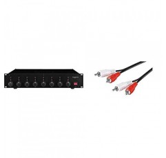 IMG STAGELINE STA-850D 8채널 디지털 앰프 Black & Goobay 50097 2x RCA Male - 2x RCA Male RCA 케이블 0.5m 검정색