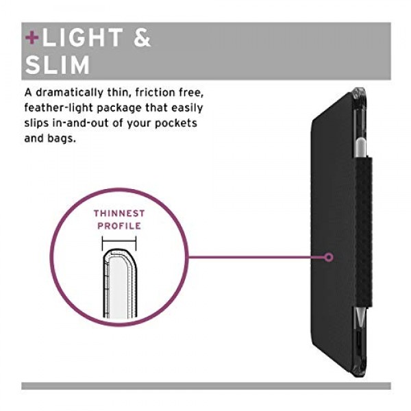 [U] by UAG 아이패드 에어 10.9인치(4세대, 2020)/아이패드 프로 11인치(2세대, 2020) 케이스 루센트 반투명 경량 울트라슬림 전신 자동 슬립/웨이크 폴리오 커버, 블랙/아이스