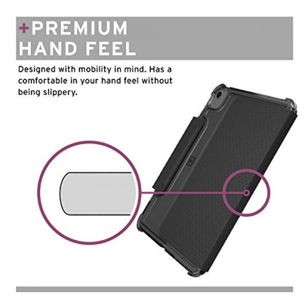 [U] by UAG 아이패드 에어 10.9인치(4세대, 2020)/아이패드 프로 11인치(2세대, 2020) 케이스 루센트 반투명 경량 울트라슬림 전신 자동 슬립/웨이크 폴리오 커버, 블랙/아이스