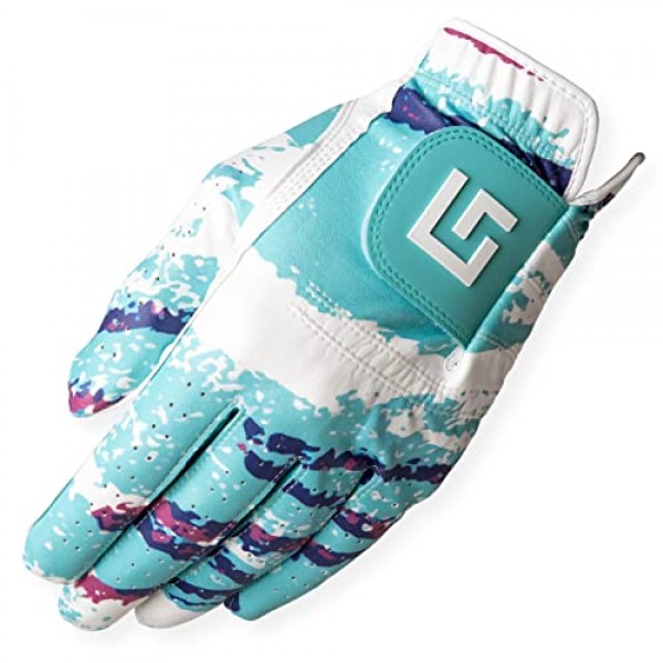 Uther 남성용 DURA 골프 장갑 - 내구성이 뛰어나고 편안하며 지퍼 파우치가 포함된 맞춤형 핏 - 남성용 왼손(왼손잡이 골퍼용), 중/대형 사이즈, 90년대 컵 프리