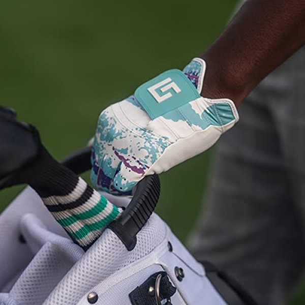 Uther 남성용 DURA 골프 장갑 - 내구성이 뛰어나고 편안하며 지퍼 파우치가 포함된 맞춤형 핏 - 남성용 왼손(왼손잡이 골퍼용), 중/대형 사이즈, 90년대 컵 프리