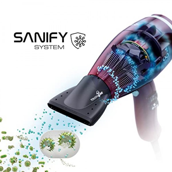 Valera, Swiss Nano4ever 전문 헤어 드라이어, 작고 가볍고 조용한 헤어 드라이어, 디지털 모터, 지능형 공기 흐름 진단, 온도 조절 가능, 이온 기능, 2200 W, 빨간색