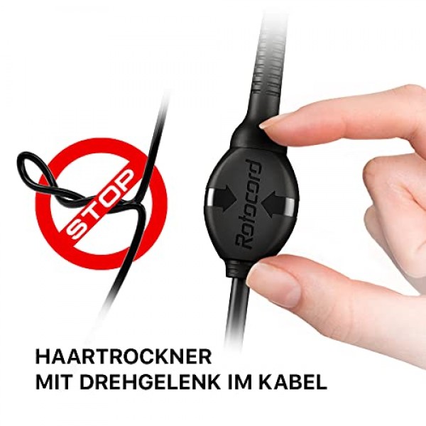 Valera, Swiss Nano4ever 전문 헤어 드라이어, 작고 가볍고 조용한 헤어 드라이어, 디지털 모터, 지능형 공기 흐름 진단, 온도 조절 가능, 이온 기능, 2200 W, 빨간색