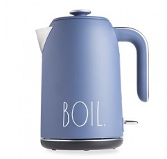 Rae Dunn 전기 물 주전자 - 스테인리스 스틸 커피 메이커, 1.7리터 차 주전자, 자동 종료 종기 건조 보호 기능이 있는 전기 온수 주전자, 1500와트 끓는점(네이비)