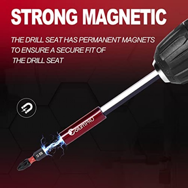 임팩트 드라이버, 1/4 육각 섕크 S2 강철 마그네틱 스크루드라이버 확장, 드릴 비트 익스텐더, 2,4,6,12인치 확장용 강력한 자기 드릴 비트 확장 홀더 4개