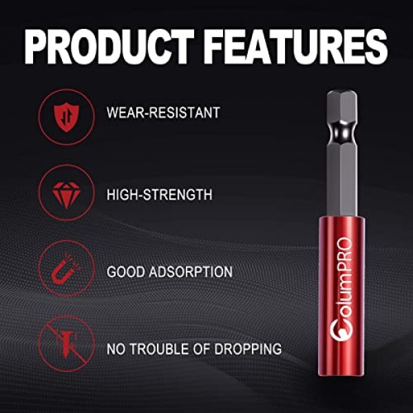 임팩트 드라이버, 1/4 육각 섕크 S2 강철 마그네틱 스크루드라이버 확장, 드릴 비트 익스텐더, 2,4,6,12인치 확장용 강력한 자기 드릴 비트 확장 홀더 4개