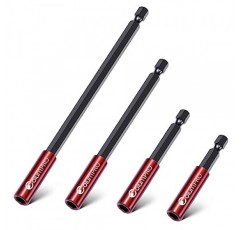 임팩트 드라이버, 1/4 육각 섕크 S2 강철 마그네틱 스크루드라이버 확장, 드릴 비트 익스텐더, 2,4,6,12인치 확장용 강력한 자기 드릴 비트 확장 홀더 4개