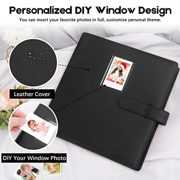 Fujifilm Instax Mini 카메라용 640 포켓 사진 앨범, 폴라로이드용 사진 앨범, 가죽 커버, Instax Mini 12 11 9 40 90 8 7 Evo LiPlay 즉석 카메라, 2x3 사진 앨범(검은색)