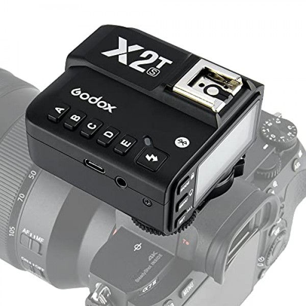 Sony용 Godox X2T-S TTL 무선 플래시 트리거, Bluetooth 연결, 1/8000s HSS, 5개의 별도 그룹 버튼, 재배치된 컨트롤 휠, 새로운 핫슈 잠금, 새로운 AF 보조광