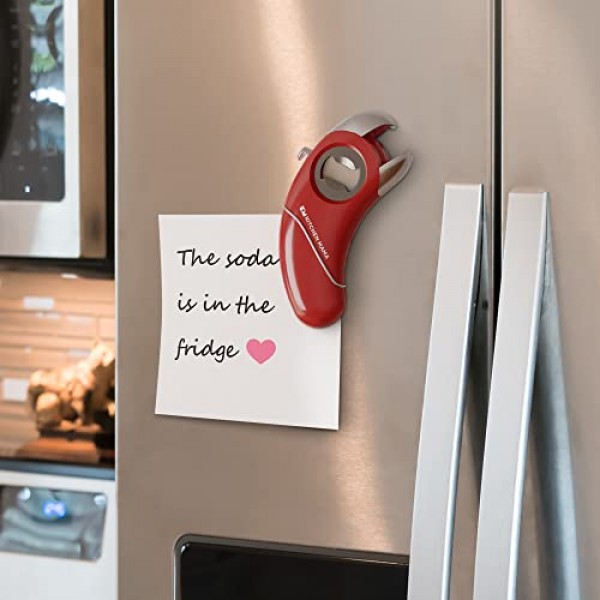 Kitchen Mama Epic One - 다기능 병따개: 나사 및 병뚜껑, 캔, 개봉 탭 및 항아리가 있는 병 열기 - 인체공학적, 손 친화적, 관절염에 이상적 - 파란색