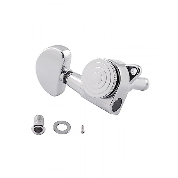 잠금 기타 현 튜닝 페그 밀봉된 머신 헤드 튜너 튜닝 키 6 오른손잡이 일렉트릭 기타 또는 어쿠스틱 기타 하프 라운드 헤드 크롬용 라인.