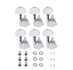 잠금 기타 현 튜닝 페그 밀봉된 머신 헤드 튜너 튜닝 키 6 오른손잡이 일렉트릭 기타 또는 어쿠스틱 기타 하프 라운드 헤드 크롬용 라인.