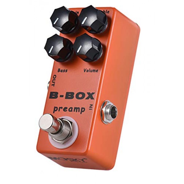 YMUZE Moskyaudio 미니 B-박스 프리앰프 페달 일렉트릭 기타 효과(오버드라이브 기능 포함)