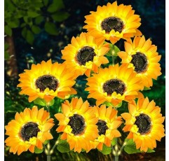 BesLowe 3 팩 9 해바라기 태양광 조명 야외 방수, 태양광 정원 조명 정원 장식, 파티오 마당 화단 뒷마당 장식을 위한 태양광 발전 꽃 조명 장식