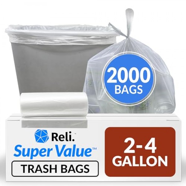 렐리. SuperValue 2-4 갤런 쓰레기 봉투 | 2000년 대량 | 작은 | 다용도 쓰레기 봉투 지우기