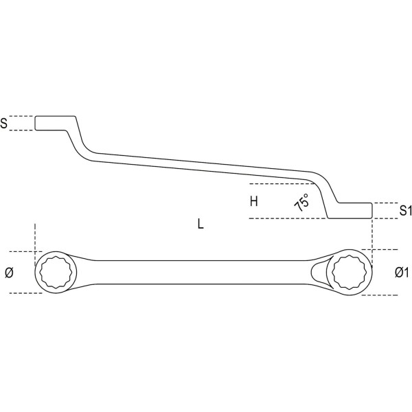Beta 90K 10X11 - 더블 링 렌치, 딥 크랭크