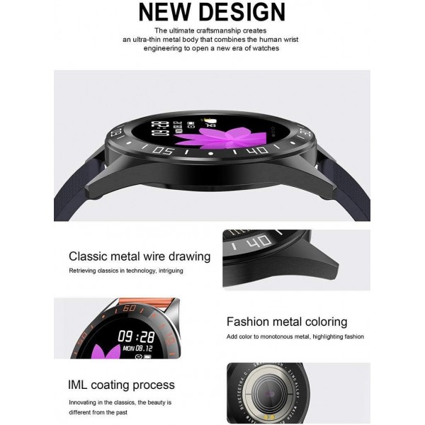 Jpantech Smartwatch, 피트니스 트래커 스마트 시계 IP68 방수 피트니스 시계(심박수 모니터 포함) 보수계 단계 카운터 수면 모니터 스톱워치 for Men Women for iPhone Android Phone (