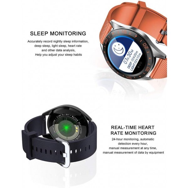 Jpantech Smartwatch, 피트니스 트래커 스마트 시계 IP68 방수 피트니스 시계(심박수 모니터 포함) 보수계 단계 카운터 수면 모니터 스톱워치 for Men Women for iPhone Android Phone (