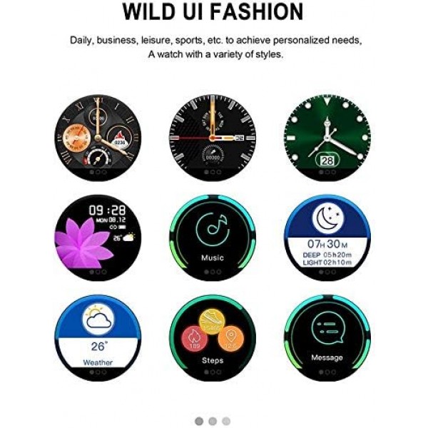 Jpantech Smartwatch, 피트니스 트래커 스마트 시계 IP68 방수 피트니스 시계(심박수 모니터 포함) 보수계 단계 카운터 수면 모니터 스톱워치 for Men Women for iPhone Android Phone (