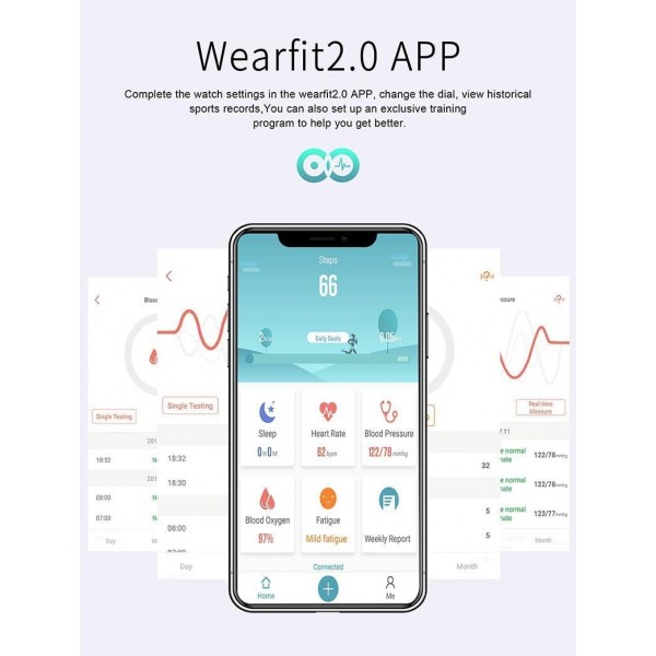 Jpantech Smartwatch, 피트니스 트래커 스마트 시계 IP68 방수 피트니스 시계(심박수 모니터 포함) 보수계 단계 카운터 수면 모니터 스톱워치 for Men Women for iPhone Android Phone (
