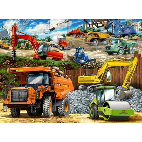 Ravensburger 건설 차량 어린이를 위한 100피스 직소 퍼즐 - 12973 - 모든 조각은 독특하고 조각이 완벽하게 맞습니다