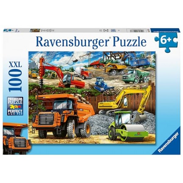 Ravensburger 건설 차량 어린이를 위한 100피스 직소 퍼즐 - 12973 - 모든 조각은 독특하고 조각이 완벽하게 맞습니다
