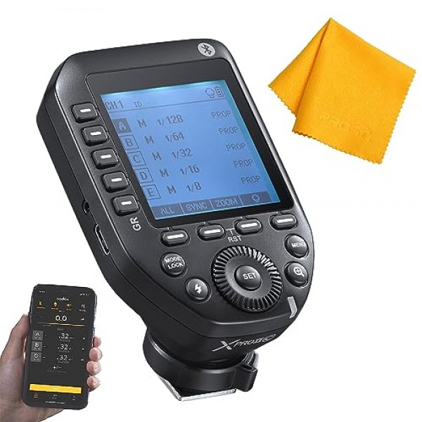 Canon 카메라용 GODOX XProII-C TTL 무선 플래시 트리거, 2.4G 무선 플래시 송신기 HSS 1/8000S, Bluetooth 연결, TCM 변환 기능, 새로운 핫슈 잠금, 대형 LCD 디스플레이