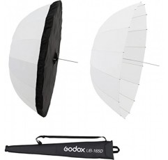Godox UB-165D 65 165cm 포물선 깊은 부드러운 빛 우산 반투명 사진 우산 사진 스튜디오 비디오 촬영을위한 검은 은색 반사 커버가있는 대형 부드러운 빛 우산