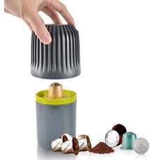 알루미늄 커피 캡슐 재활용 상자 - CAFEMASY 커피 포드 재활용 상자 도구(네스프레소 캡슐 OriginalLine과 호환되는 별도의 커피 찌꺼기 및 알루미늄 캡슐용)