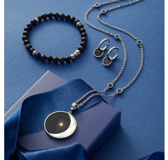 Jewels by Leonardo Loreto 팔찌 스테인레스 스틸 1피스, 탄성 블루 스톤 비드 팔찌, 지르코니아 론델 블루 실버, 여성용 쥬얼리, 022156, 스테인레스 스틸, 보석 없음