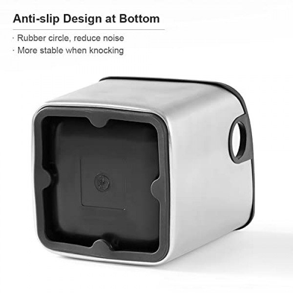 CAFEMASY 에스프레소 그라운드 노크 박스 탈착식 노크 바와 미끄럼 방지 베이스가 있는 미니 내구성 스테인레스 스틸 커피 그라인드 노크 박스