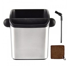 CAFEMASY 에스프레소 그라운드 노크 박스 탈착식 노크 바와 미끄럼 방지 베이스가 있는 미니 내구성 스테인레스 스틸 커피 그라인드 노크 박스