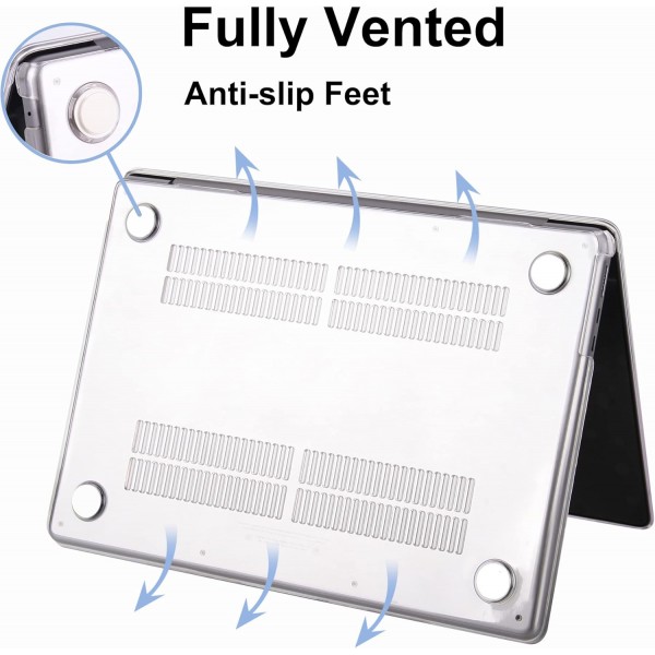 MacBook Air 13.6 인치 2023 2022 M2 A2681과 호환되는 ZAOJUP 케이스, Liquid Retina 디스플레이 터치 ID, MacBook Air M2 케이스용 슬림 플라스틱 하드 쉘 케이스 + 키보드 커버, Crystal Clear