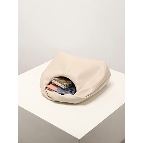 Verdusa 여성용 셔링 호보 미니 핸드백 클러치 지갑 만두 파우치 백