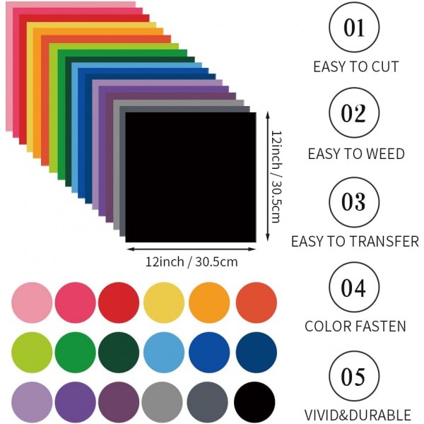 WOWOCUT 불용성 전송 잉크 시트, 18 Pcs 12 