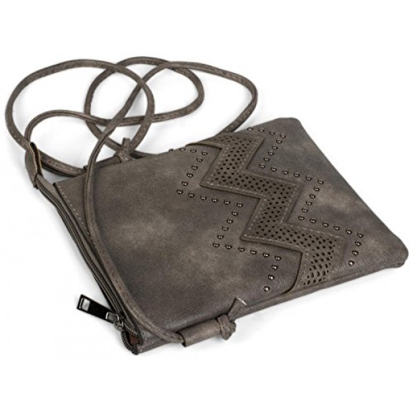 style브레이커 02012211 지그재그 컷아웃과 리벳 디테일 여성용 미니백 숄더백