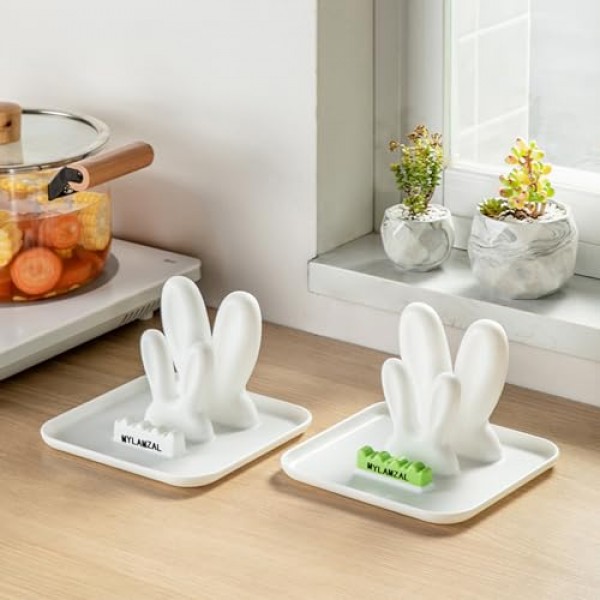 MYLAMZAL 스푼 레스트 스토브 상단 냄비 뚜껑 홀더 주방 가제 냄비 뚜껑 주최자 실리콘 버섯 귀여운 르 크루제 스푼 레스트 홀더 크랩 스푼 홀더 Staub 조리기구 홀더 Supoon