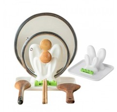 MYLAMZAL 스푼 레스트 스토브 상단 냄비 뚜껑 홀더 주방 가제 냄비 뚜껑 주최자 실리콘 버섯 귀여운 르 크루제 스푼 레스트 홀더 크랩 스푼 홀더 Staub 조리기구 홀더 Supoon