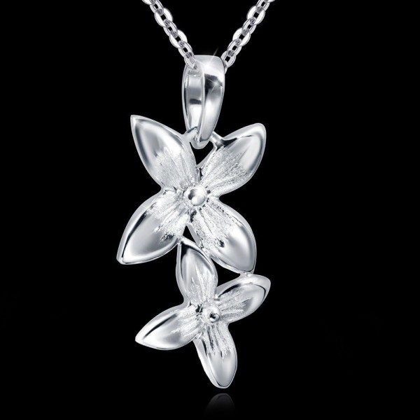 소재 꽃 긴 골동품 Primula 여성용 목걸이 펜던트 925 실버 로듐 도금 케이스 14 296