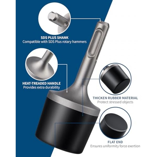라디에이터 진동 도구, SDS Plus 로터리 해머 드릴용 Firecore 전력 진동 고무 해머, 하수 배출 플러싱, 라디에이터 파이프 청소용 진동 슬러지 자철석 축적 침전물