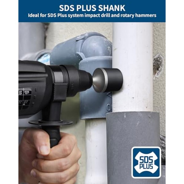 라디에이터 진동 도구, SDS Plus 로터리 해머 드릴용 Firecore 전력 진동 고무 해머, 하수 배출 플러싱, 라디에이터 파이프 청소용 진동 슬러지 자철석 축적 침전물