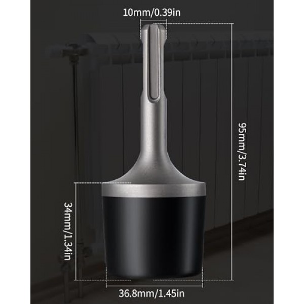 라디에이터 진동 도구, SDS Plus 로터리 해머 드릴용 Firecore 전력 진동 고무 해머, 하수 배출 플러싱, 라디에이터 파이프 청소용 진동 슬러지 자철석 축적 침전물